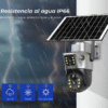Cámara Seguridad Panel Solar Doble lente